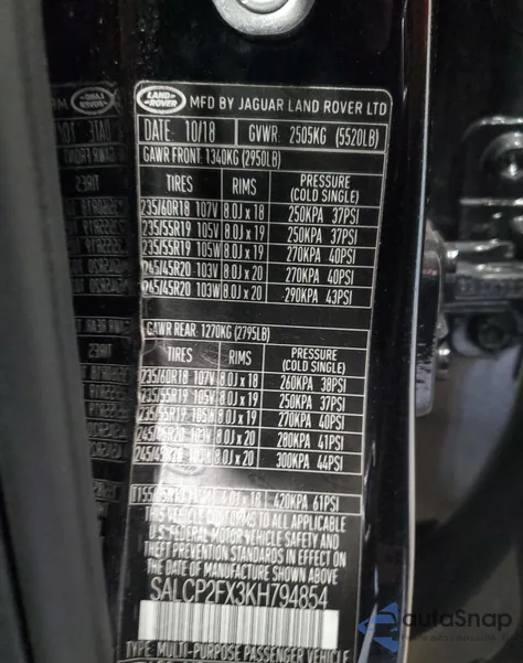 2019 Land Rover Discovery Sport Se from USA, damaged, VIN SALCP2FX3KH794854